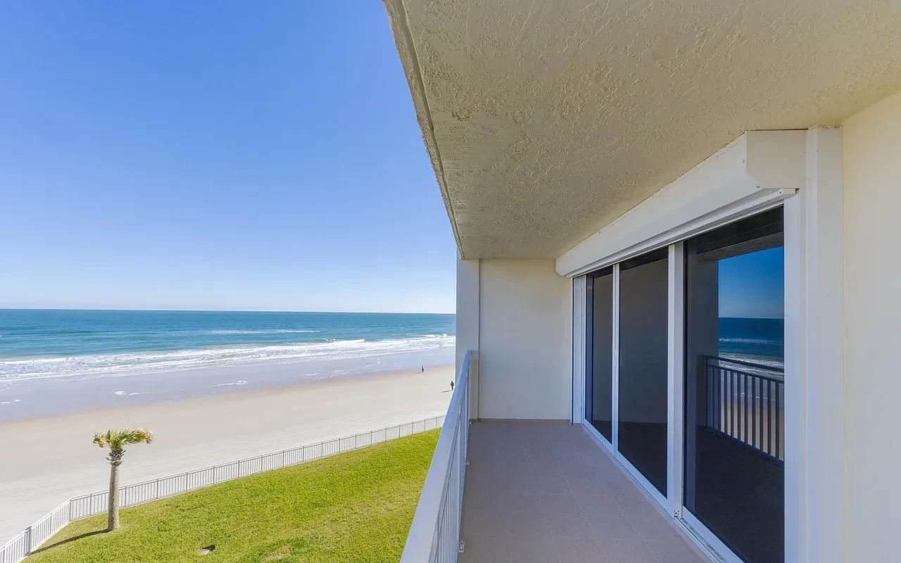 Private balcony overlooking the Atlantic Ocean at Daytona Beach Shores