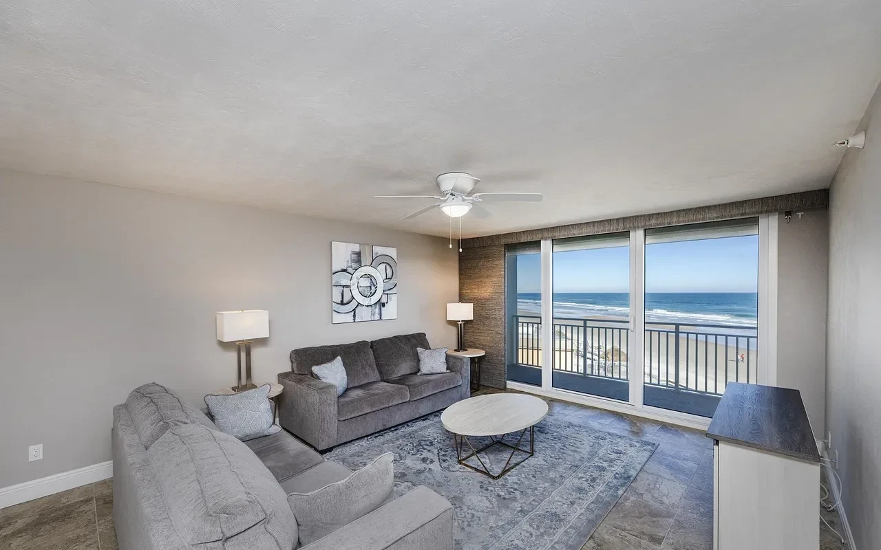 Living room facing the ocean